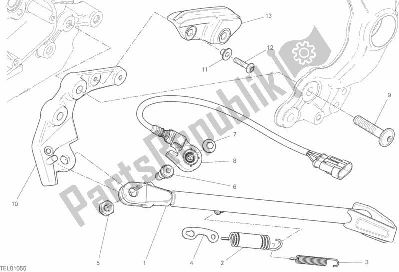 Tutte le parti per il Cavalletto Laterale del Ducati Scrambler Desert Sled 803 2017